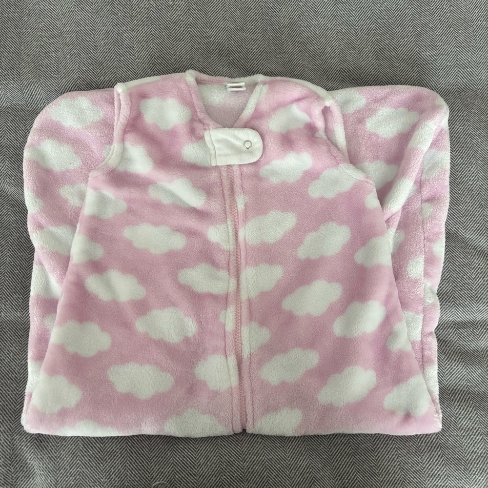 Pink Cloud Fleece Wearable Blanket Sleep Sack L 12-18M Cozy Bedtime Nursery